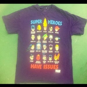 Marvel DC super hero’s purple men’s T-shirt size M